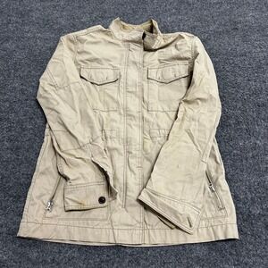 Gap Jacket Womens Size S Beige Cotton Utility Field Military Multi Pocket Coat